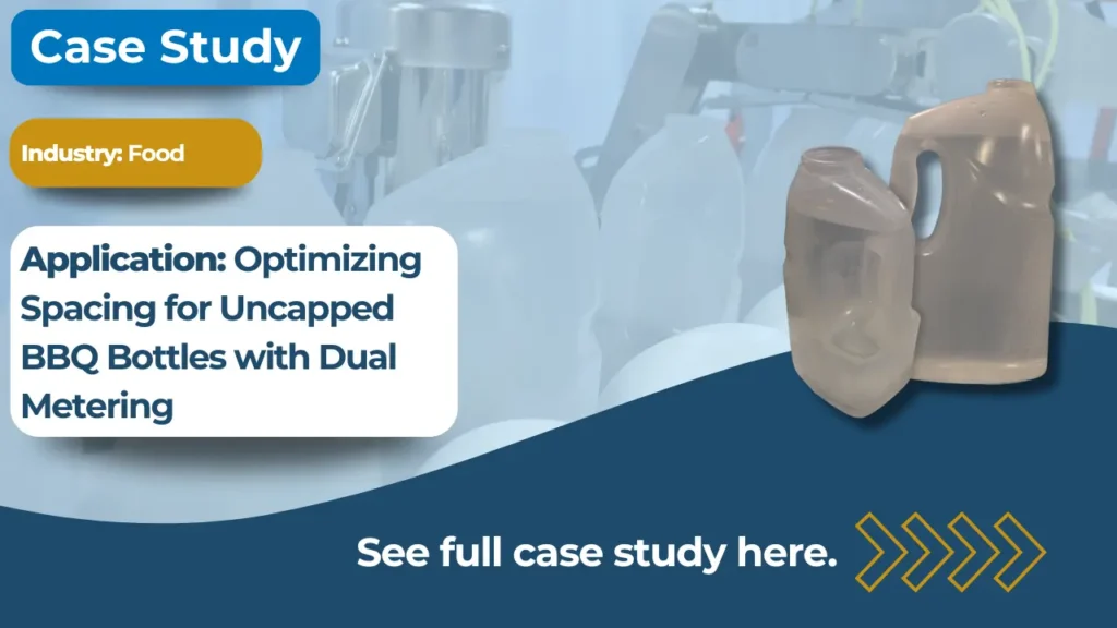 Optimizing Spacing for Uncapped BBQ Bottles with Dual Metering