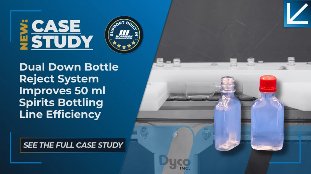 Dual Down Bottle Reject System Improves 50 ml Spirits Bottling Line Efficiency